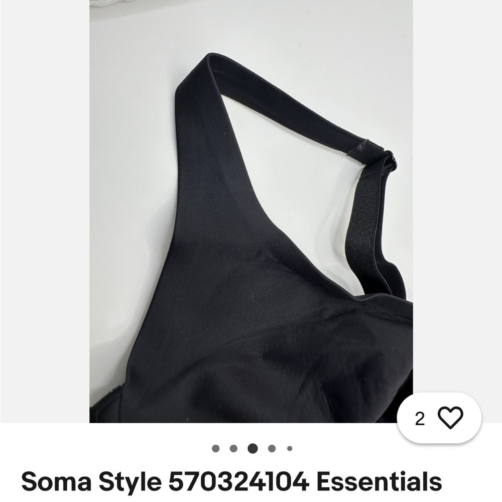 Soma Essentials Scoop Balconette Black Bra with Multi-Hook Closure. 42C